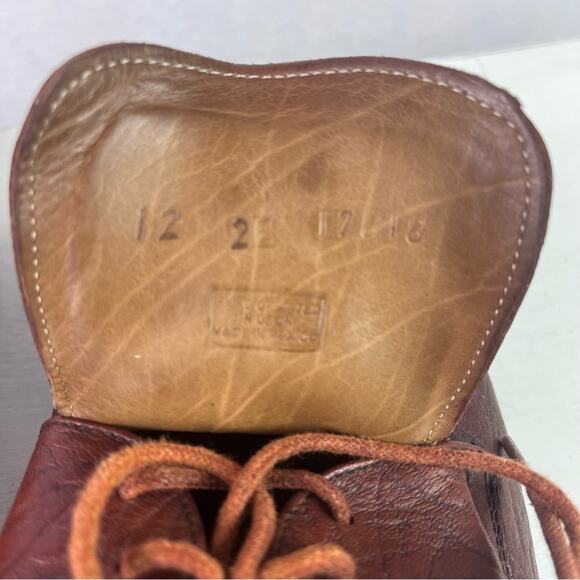 TAUER & JOHNSON Shoes Oxford Mens 12 Brown Handcrafted Leather Lace Up - Picture 9 of 15